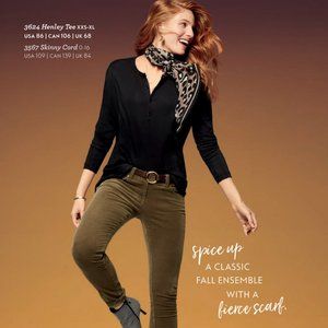 CAbi Item #3567 Moss Green Skinny Cord (Size 10)